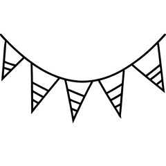 Minimalist Flag Bunting Line Art Vector