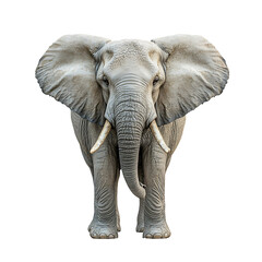 Fototapeta premium A majestic elephant stands tall, with a piercing gaze and impressive tusks