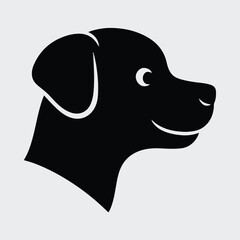 Silhouette of a cute labrador retriever dog head Vector illustration