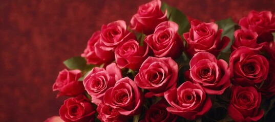 Obraz premium Beautiful Red Rose Bouquet Close-up