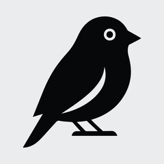 Silhouette of a simple minimalist bird symbol vector illustration