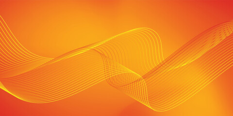 Soft gradient red, orange and yellow background with shining lines waves. Minimalist background. future technology concept. vector eps10