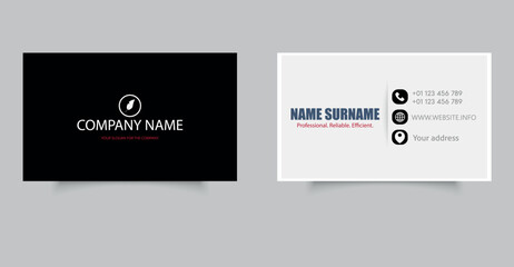 Black Business Card Design Layout. Editable file