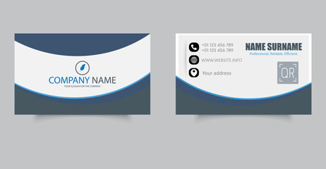 Corporate business card template or new business card design. Editable file