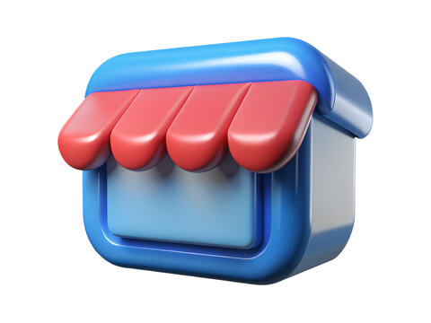 3d render illustration of isolated transparent shop icon