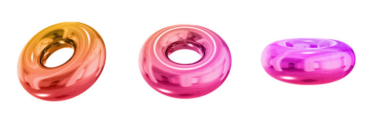 3D Abstract Shape Objects, 3d rendering metallic gradient shape design element, futuristic, shiny design
