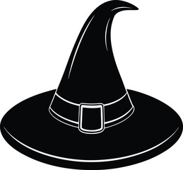 Witch Hat with Buckle Vector 
