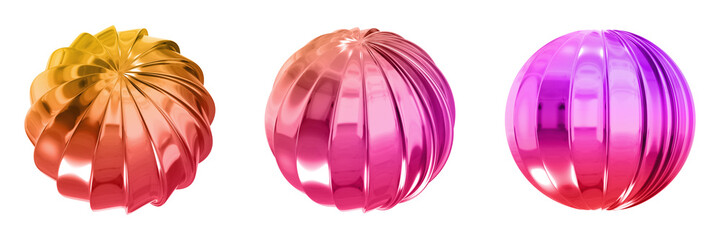 3D Abstract Shape Objects, 3d rendering metallic gradient shape design element, futuristic, shiny design

