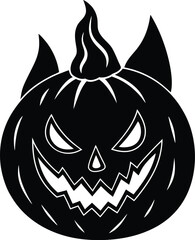 Evil Pumpkin Halloween Face Vector