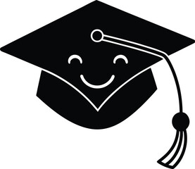 Graduation Cap with Smile Vector