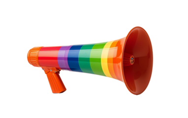 A Rainbow Colored Megaphone Amplifying Messages of Love and Equality