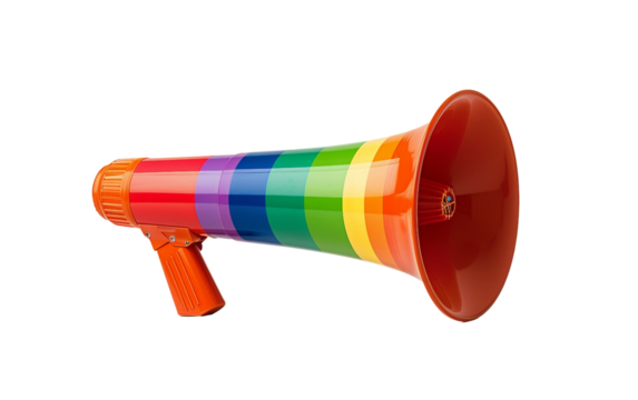 A Rainbow Colored Megaphone Amplifying Messages of Love and Equality