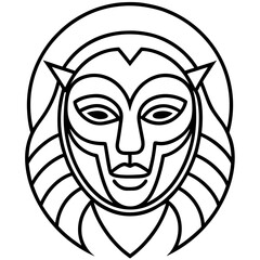 Modern Line Art Mask Symbol