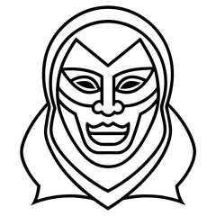 Modern Line Art Mask Symbol