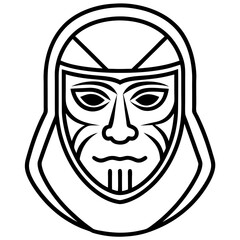 Modern Line Art Mask Symbol
