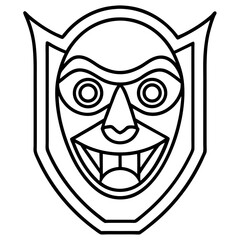 Modern Line Art Mask Symbol