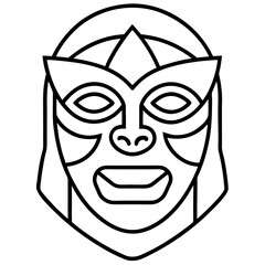 Modern Line Art Mask Symbol