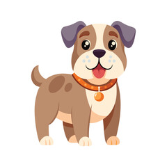 Fototapeta premium Smiling mastiff dog with a wagging tail vector illustration isolated on white background