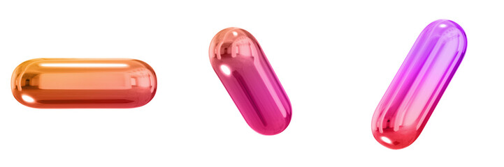 3D Abstract Shape Objects, 3d rendering metallic gradient shape design element, futuristic, shiny design
