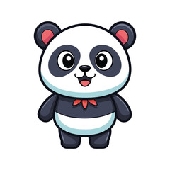 Obraz premium Smiling panda character for kids Vector illustration isolated on white background