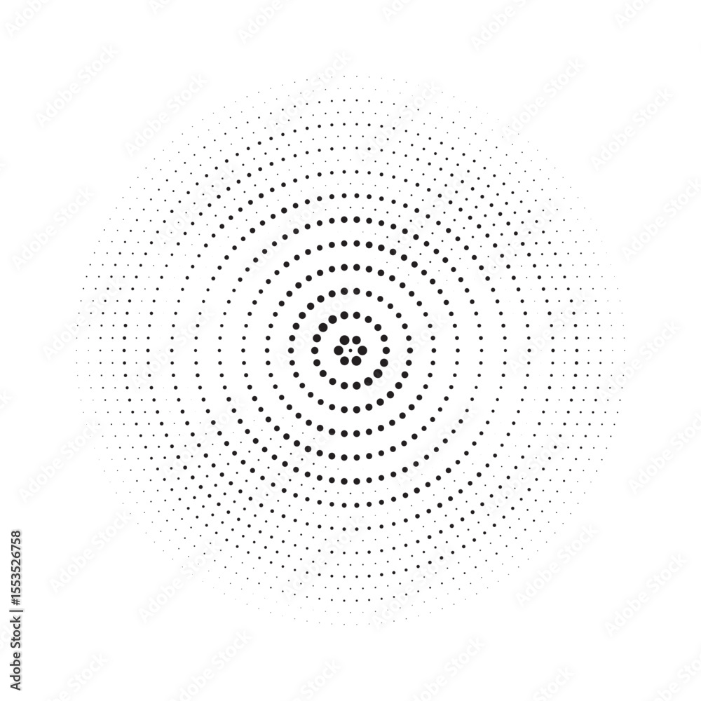 Aufkleber Set Design elements symbol Editable halftone frame dot circle pattern on white background. Vector illustration eps 10 frame with black random dots. Round border Icon using halftone circle dots text