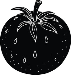 Tomato Silhouette with Leaf Top
