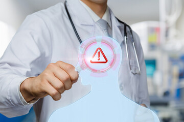 Doctor analyzing patient data in a medical setting