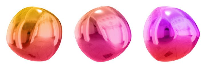 3D Abstract Shape Objects, 3d rendering metallic gradient shape design element, futuristic, shiny design
