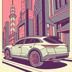 retro car seamless pattern