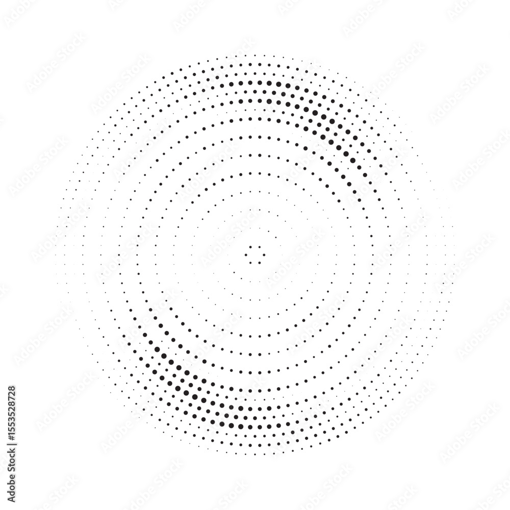 Poster Burst Halftone light effect. Glowing light burst. abstract grunge halftone dots background. Vector illustration.