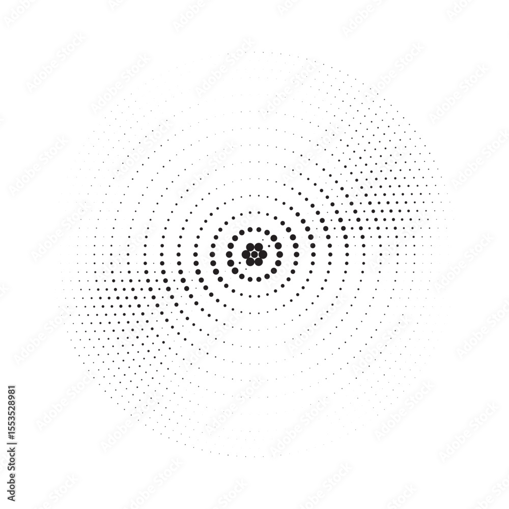 Aufkleber Set Design elements symbol Editable halftone frame dot circle pattern on white background. Vector illustration eps 10 frame with black random dots. Round border Icon using halftone circle dots text