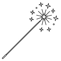 Sparkler Stick – Minimalist Line Art Icon