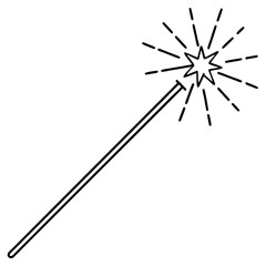 Sparkler Stick – Minimalist Line Art Icon