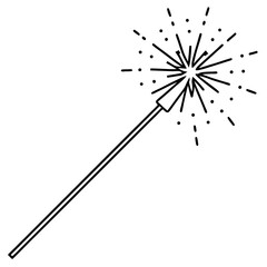 Sparkler Stick – Minimalist Line Art Icon