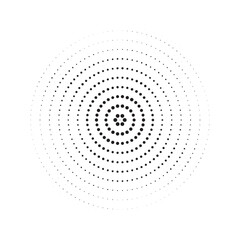 Vector abstract halftone circle frames set. Abstract dotted gradient logo design elements. Grunge halftone textured patterns with dots. Pop art dotted circle templates isolated on white