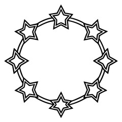 Star Garland Minimalist Line Art Vector