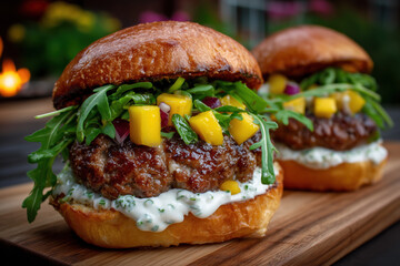 Gourmet Burger created with Generative AI Technology, ai, generative