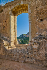 Ruins of a medieval castle in the village of Chulilla. Chulilla, Valencia, Spain