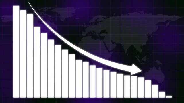 down graph icon designed in flat icon style, business or finance concept icon.Business Growth Financial graph analysis. Rising bar graph