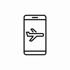 mobile phone airplane icon vector sign