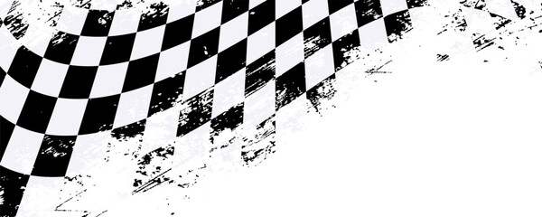 Checkered flag wave on white background design for sport race championship vector illustration.