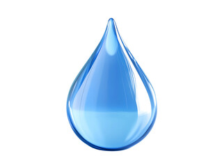 3D Of Single Blue Water Drop on Transparent Background