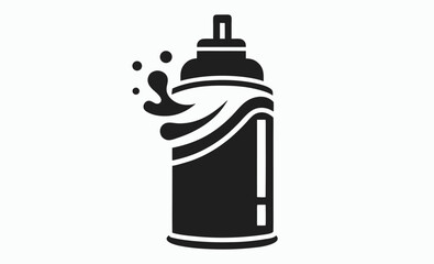 spray can icon, aerosol container silhouette, paint can vector, black spray symbol







