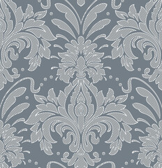 Damask modern seamless pattern element. Vintage classical old fashioned damask ornament, seamless texture for wallpapers, textile.