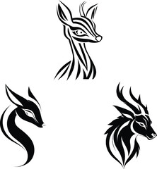 Obraz premium Tribal Deer Tattoo Designs Three Unique Styles for Ink Inspiration