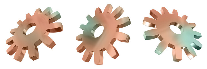 3D Abstract Shape Objects, 3d rendering metallic gradient shape design element, futuristic, shiny design
