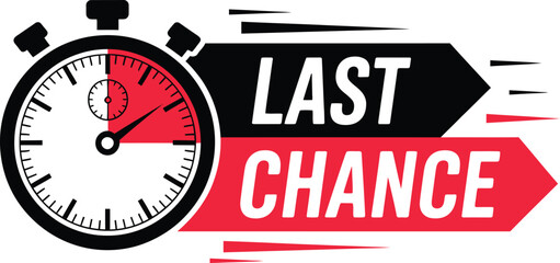 Urgent Last Chance Offer Graphic with Timer Encouraging Action and Highlighting Time Sensitivity for Sales Vector Illustration