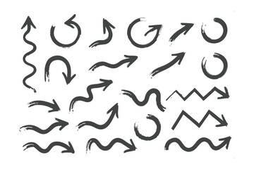 Arrows Collection: A diverse set of hand-drawn arrow icons. representing various directions and styles, perfect for navigation and design.