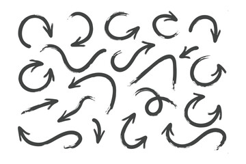 Arrows: A collection of diverse, hand-drawn arrows in varying shapes and directions, creating a dynamic visual language for navigation, direction, and movement.