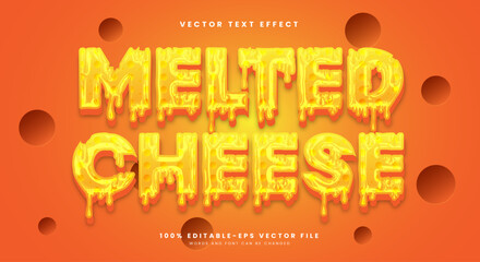 Melted Cheese Chrome Style 3d editable text effect Template Suitable for cheese Theme